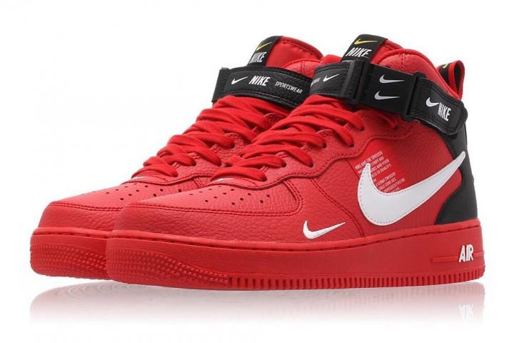 Nike Air Force 1 LV8 Utility Mid Red Black White step man